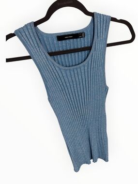 Vero Moda Baby Blue Sparkle Ribbed tank Large